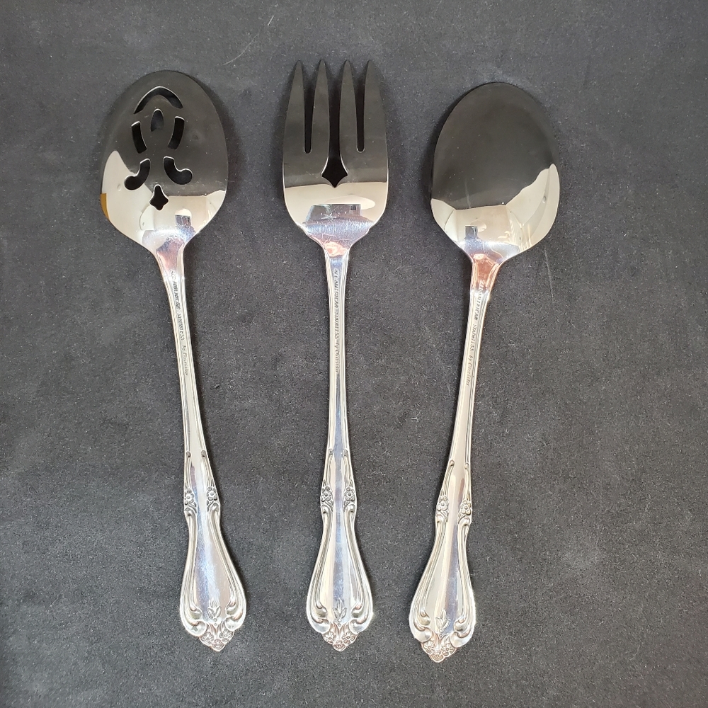 Vintage Oneida Silver Briarwood  3-PC. Hostess Flatware Stainless 1970-2006 - Picture 3 of 7